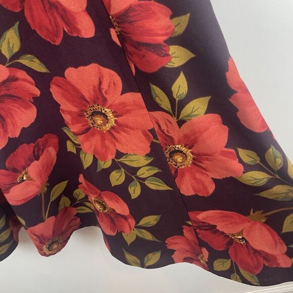 Princess Highway Size 8 Red Floral Short Sleeve Dress  PGFK328 Satin - Picture 7 of 9